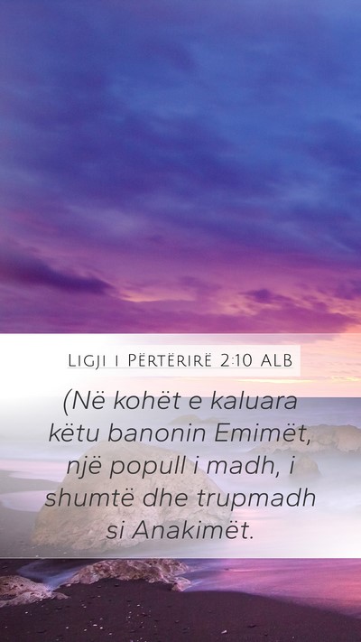 Ligji i Përtërirë 2:10 ALB Bible Verse Image