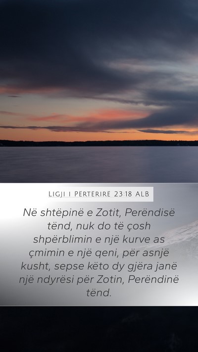 Ligji i Përtërirë 23:18 ALB Bible Verse Image