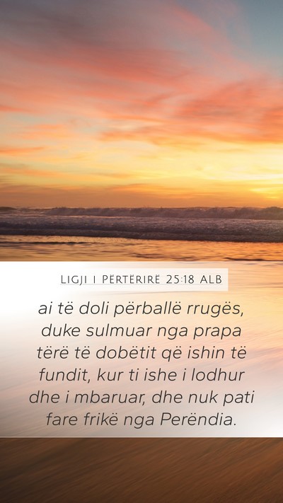 Ligji i Përtërirë 25:18 ALB Mobile Phone Wallpaper - ai të doli përballë rrugës, duke sulmuar nga - Mobile Bible Verse Wallpaper