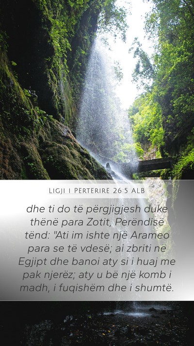 Ligji i Përtërirë 26:5 ALB Bible Verse Image
