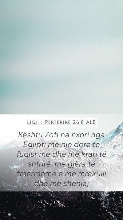 Ligji i Përtërirë 26:8 ALB Bible Verse Image