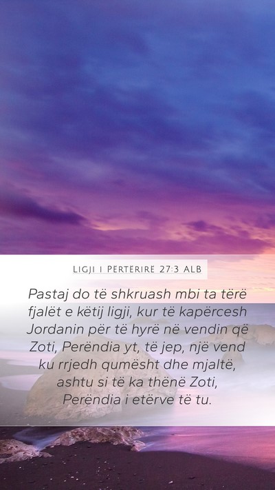 Ligji i Përtërirë 27:3 ALB Bible Verse Image