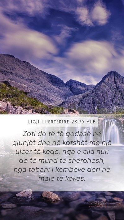 Ligji i Përtërirë 28:35 ALB Bible Verse Image