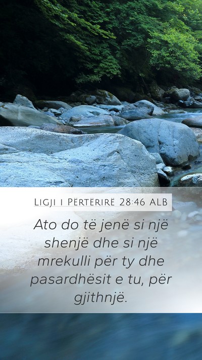 Ligji i Përtërirë 28:46 ALB Bible Verse Image
