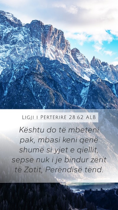 Ligji i Përtërirë 28:62 ALB Bible Verse Image