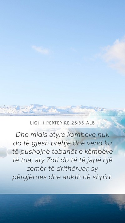Ligji i Përtërirë 28:65 ALB Bible Verse Image