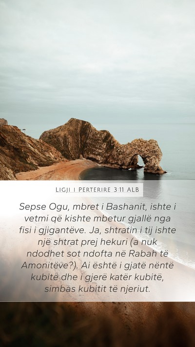 Ligji i Përtërirë 3:11 ALB Bible Verse Image