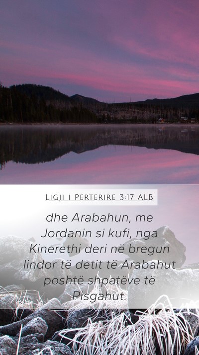 Ligji i Përtërirë 3:17 ALB Bible Verse Image