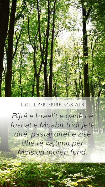 Ligji i Përtërirë 34:8 ALB Bible Verse Image