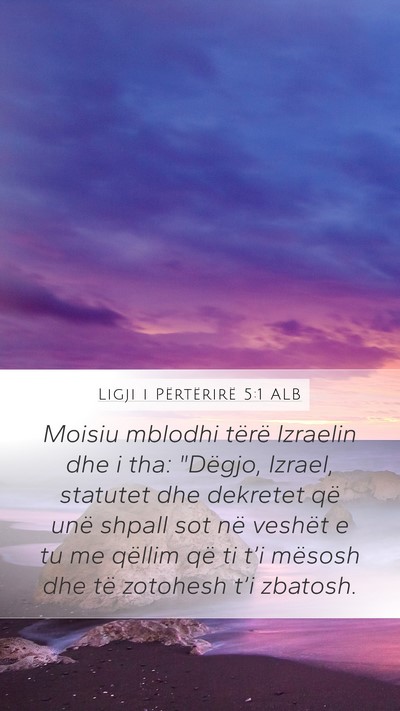 Ligji i Përtërirë 5:1 ALB Bible Verse Image