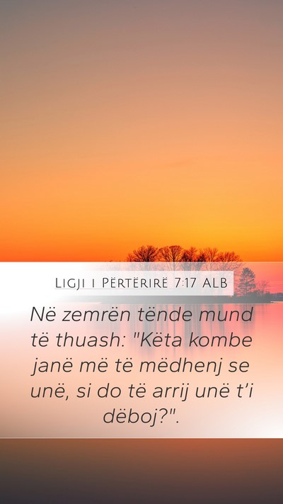 Ligji i Përtërirë 7:17 ALB Bible Verse Image