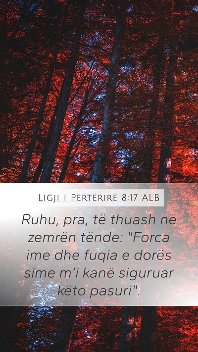 Ligji i Përtërirë 8:17 ALB Bible Verse Image