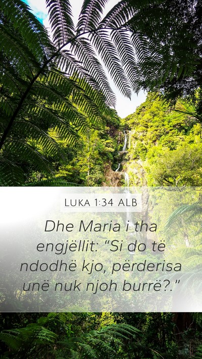 Luka 1:34 ALB Mobile Phone Wallpaper - Dhe Maria i tha engjëllit: “Si do të ndodhë - Mobile Bible Verse Wallpaper