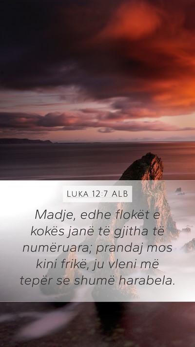 Luka 12:7 ALB Mobile Phone Wallpaper - Madje, edhe flokët e kokës janë të gjitha të - Mobile Bible Verse Wallpaper
