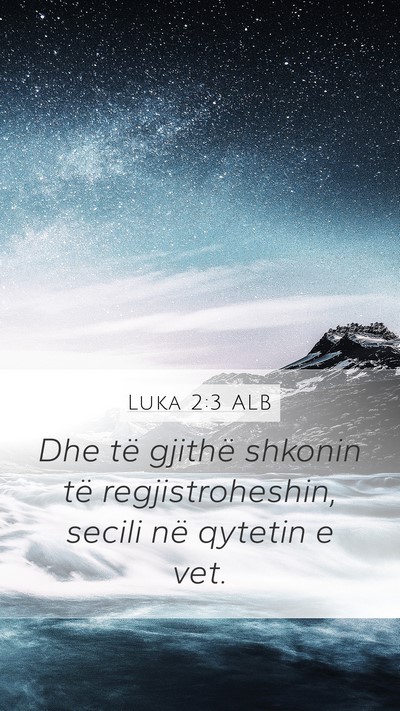 Luka 2:3 ALB Mobile Phone Wallpaper - Dhe të gjithë shkonin të regjistroheshin, - Mobile Bible Verse Wallpaper