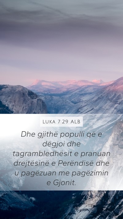 Luka 7:29 ALB Bible Verse Image