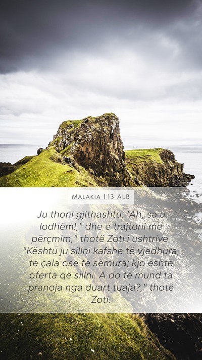 Malakia 1:13 ALB Bible Verse Image