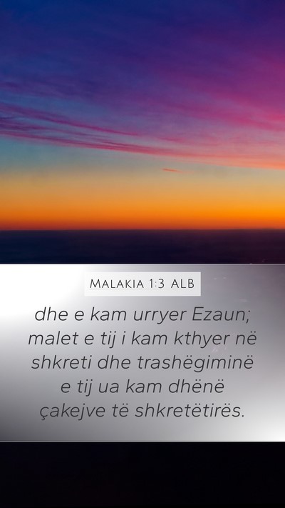 Malakia 1:3 ALB Bible Verse Image