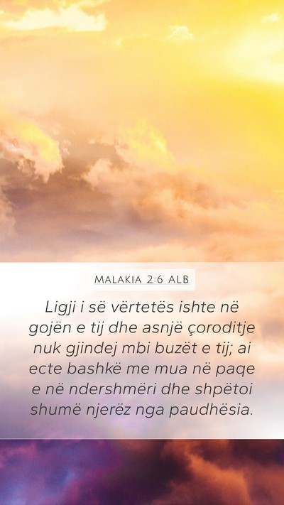 Malakia 2:6 ALB Bible Verse Image