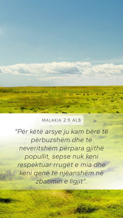 Malakia 2:9 ALB Bible Verse Image