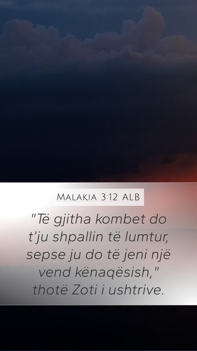 Malakia 3:12 ALB Bible Verse Image