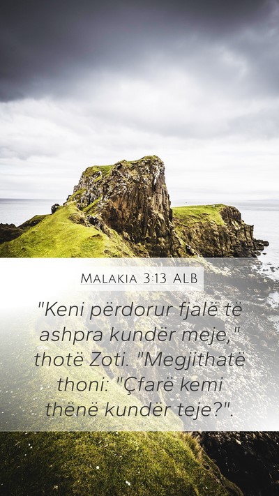 Malakia 3:13 ALB Bible Verse Image