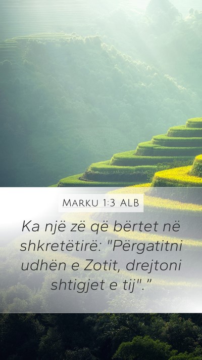 Marku 1:3 ALB Bible Verse Image