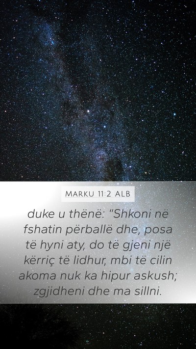 Marku 11:2 ALB Bible Verse Image