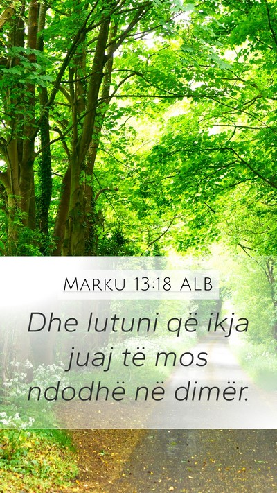 Marku 13:18 ALB Mobile Phone Wallpaper - Dhe lutuni që ikja juaj të mos ndodhë në - Mobile Bible Verse Wallpaper