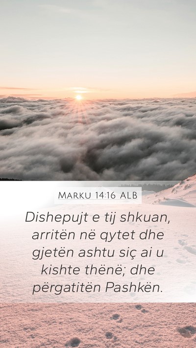 Marku 14:16 ALB Bible Verse Image