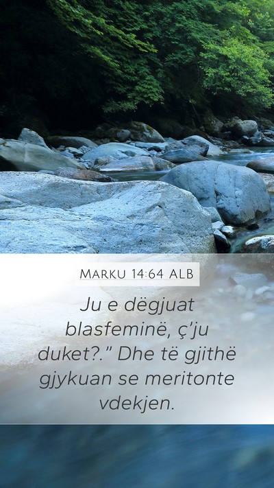 Marku 14:64 ALB Bible Verse Image