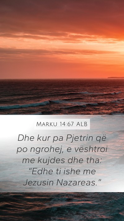 Marku 14:67 ALB Bible Verse Image