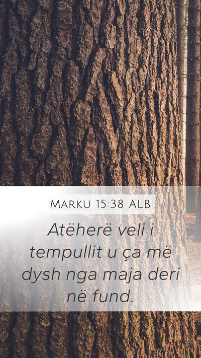 Marku 15:38 ALB Bible Verse Image