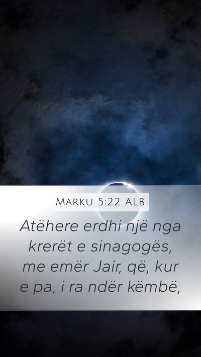 Marku 5:22 ALB Bible Verse Image