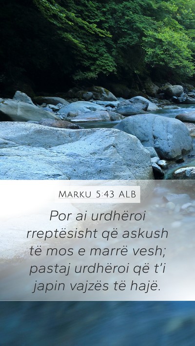 Marku 5:43 ALB Bible Verse Image