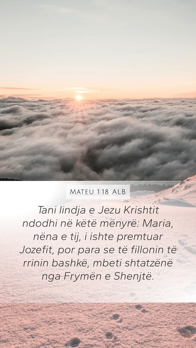Mateu 1:18 ALB Bible Verse Image