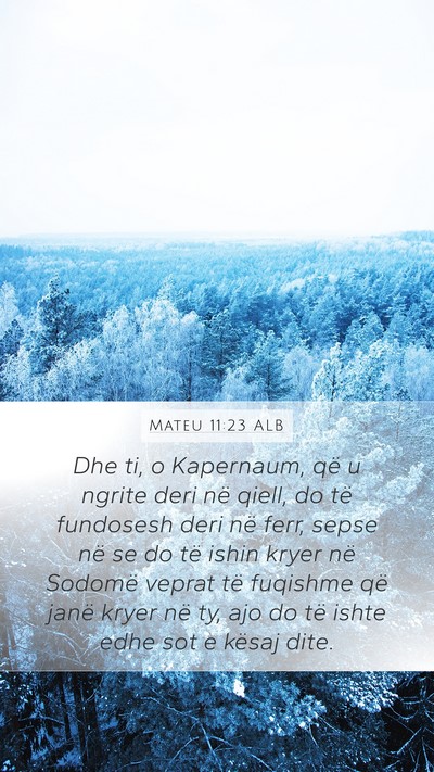 Mateu 11:23 ALB Bible Verse Image