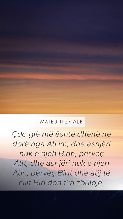 Mateu 11:27 ALB Bible Verse Image