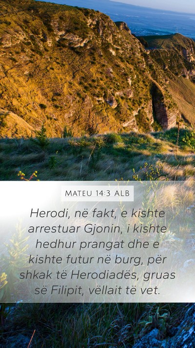 Mateu 14:3 ALB Bible Verse Image