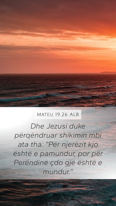 Mateu 19:26 ALB Mobile Phone Wallpaper - Dhe Jezusi duke përqëndruar shikimin mbi ata - Mobile Bible Verse Wallpaper