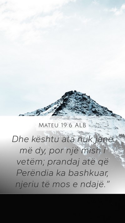 Mateu 19:6 ALB Bible Verse Image