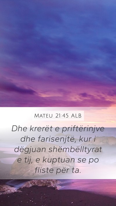 Mateu 21:45 ALB Bible Verse Image