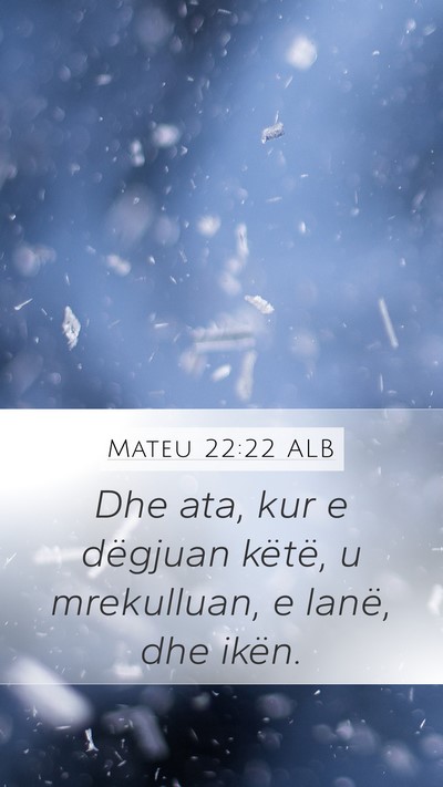 Mateu 22:22 ALB Bible Verse Image