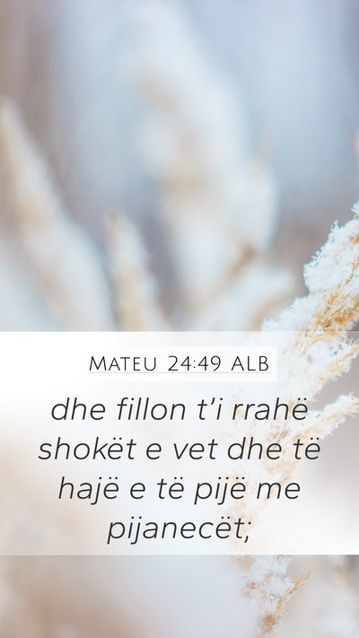 Mateu 24:49 ALB Mobile Phone Wallpaper - dhe fillon t’i rrahë shokët e vet dhe të - Mobile Bible Verse Wallpaper