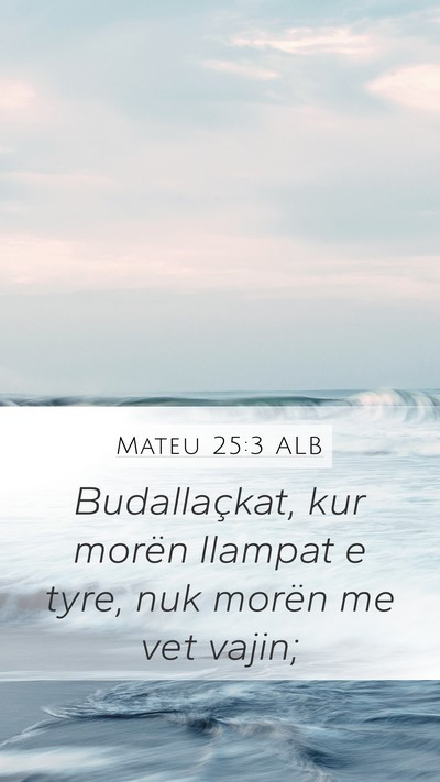 Mateu 25:3 ALB Mobile Phone Wallpaper - Budallaçkat, kur morën llampat e tyre, nuk - Mobile Bible Verse Wallpaper