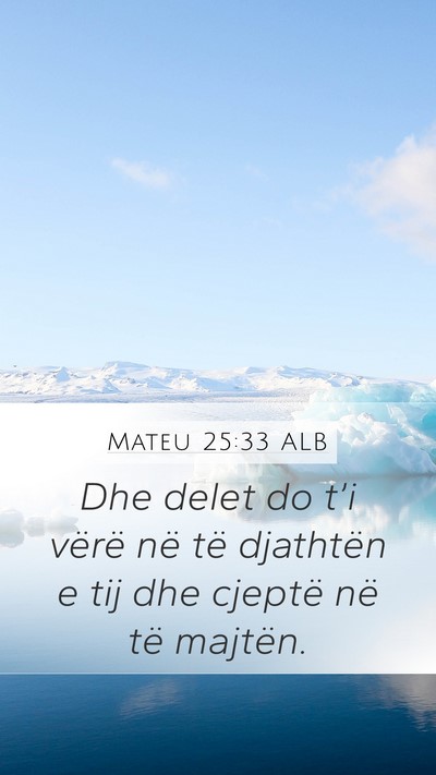 Mateu 25:33 ALB Mobile Phone Wallpaper - Dhe delet do t’i vërë në të djathtën e tij - Mobile Bible Verse Wallpaper