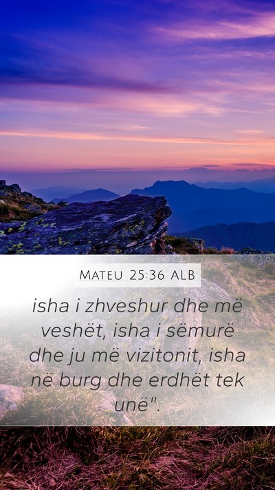 Mateu 25:36 ALB Bible Verse Image