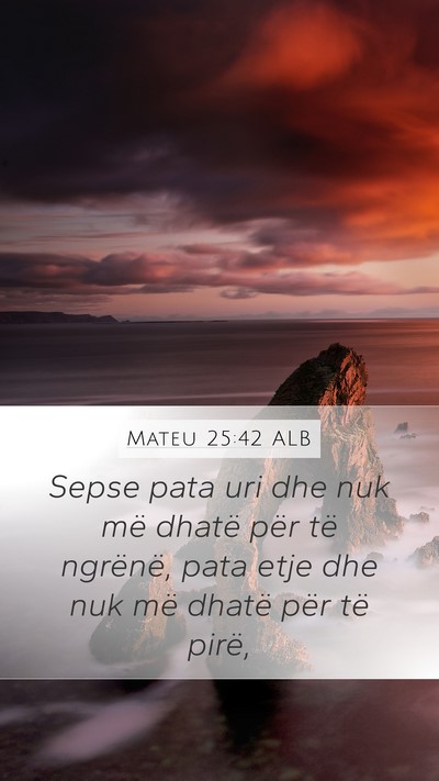 Mateu 25:42 ALB Bible Verse Image