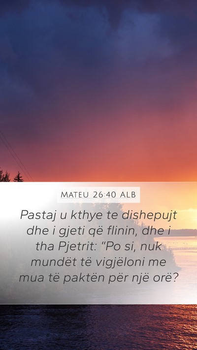 Mateu 26:40 ALB Bible Verse Image