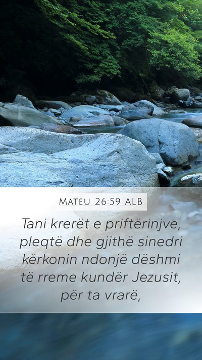 Mateu 26:59 ALB Bible Verse Image
